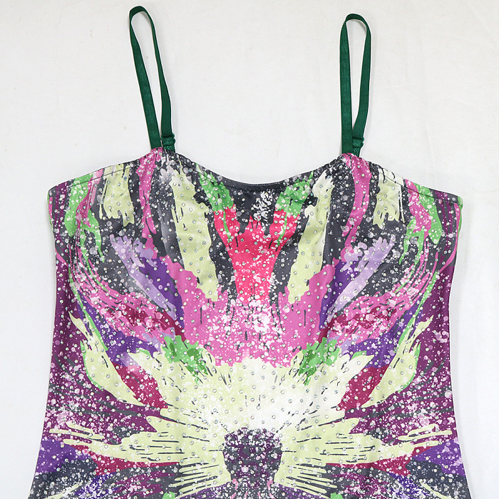 SUPER  WHOLESALE | Printed Rhinestone Beaded Maxi Dress