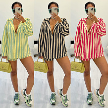 SUPER  WHOLESALE | Zebra Blouse Top Shorts
