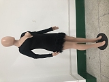 SUPER  WHOLESALE | Plunging Neck Fur Tassel Bottom Hem Dress