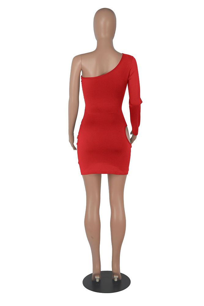 SUPER  WHOLESALE | Cut-out One Shoulder  Maxi Dress