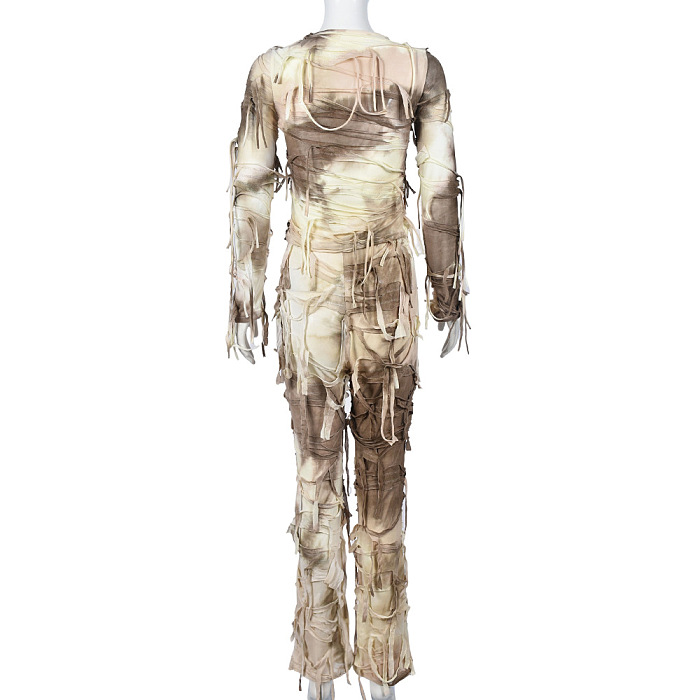 SUPER  WHOLESALE | Tied-dye Strap Pants Set