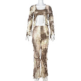 SUPER  WHOLESALE | Tied-dye Strap Pants Set