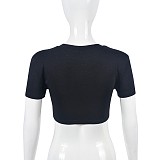 WHOLESALE | H Letter Printed Crop T-shirt