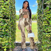 SUPER  WHOLESALE | Tied-dye Strap Pants Set