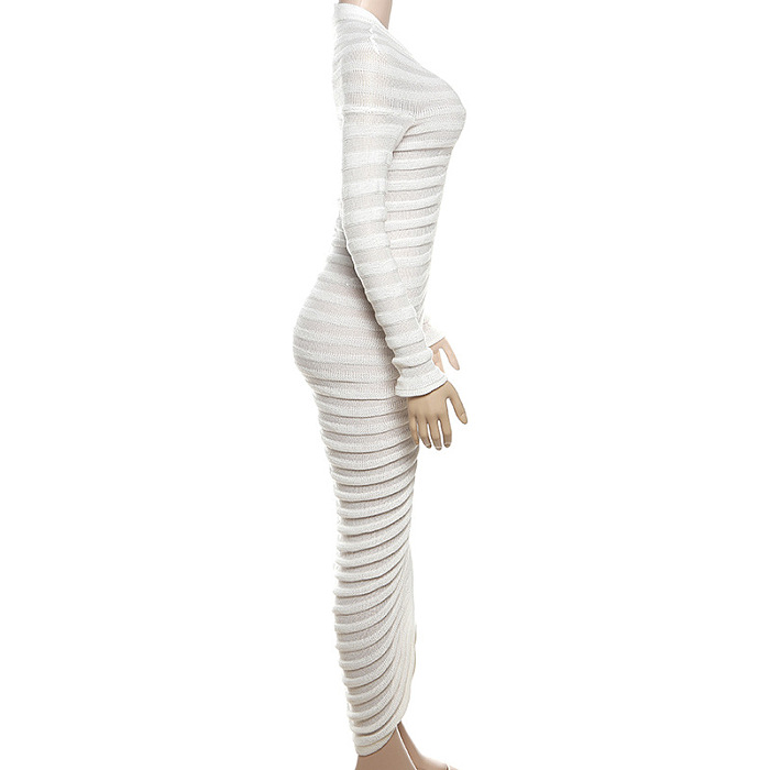 WHOLESALE | High Neck Bodycon Long Sleeve Long Dress