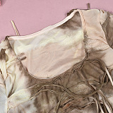 SUPER  WHOLESALE | Tied-dye Strap Pants Set