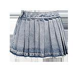 SUPER WHOLESALE |  Pleated Denim Blue Skirt