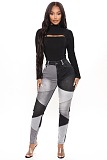 SUPER WHOLESALE |  Patchwork Two Tones High Waist Pants