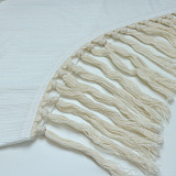 SUPER WHOLESALE |  Asymmertric Tassel Hem Pants Set in White
