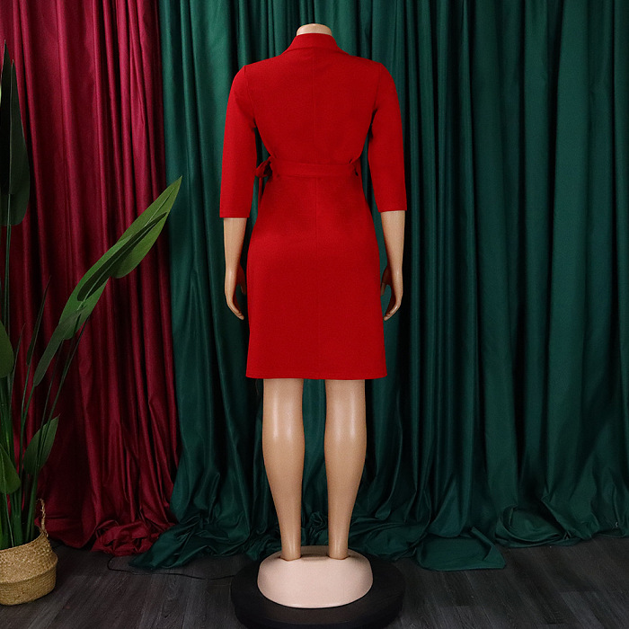SUPER WHOLESALE |  Ultimate Pleated Mini Dress with Collar in Red
