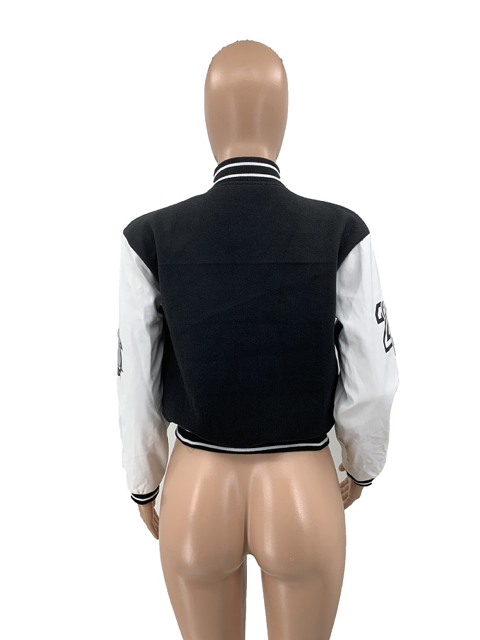 SUPER WHOLESALE |  Letter R Button Up Baseball Jacket