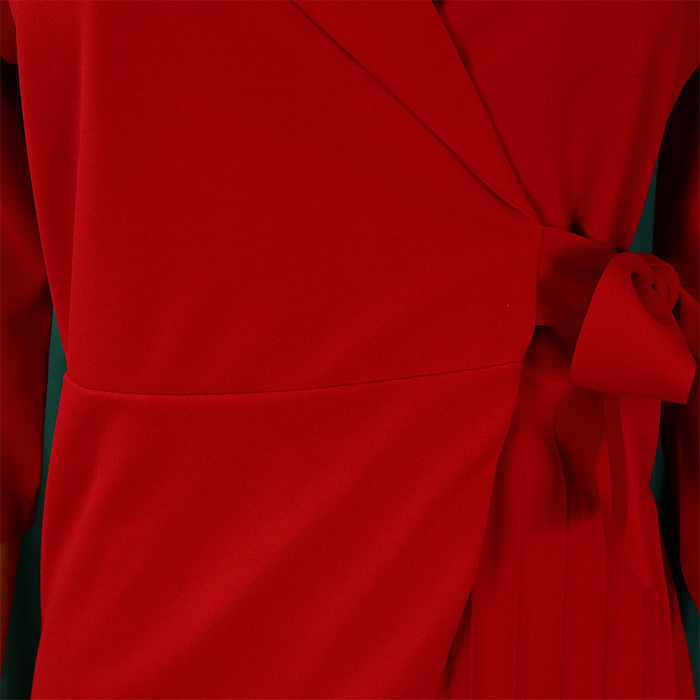 SUPER WHOLESALE |  Ultimate Pleated Mini Dress with Collar in Red