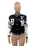 SUPER WHOLESALE |  Letter R Button Up Baseball Jacket