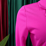 SUPER WHOLESALE |  Ultimate Pleated Mini Dress with Collar in Rose Red