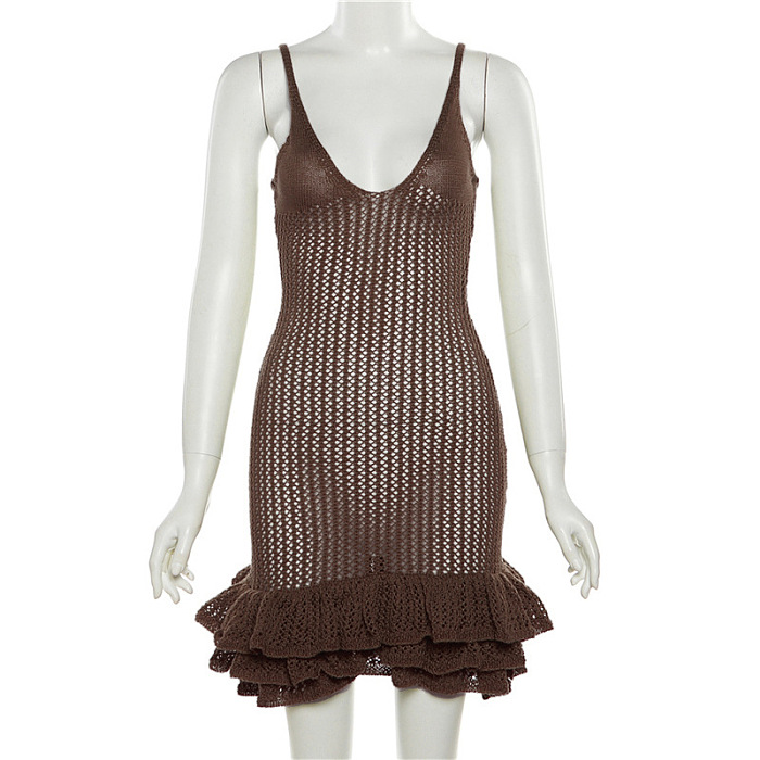 SUPER WHOLESALE | Knitted Maxi Dress with Lotus Bottom