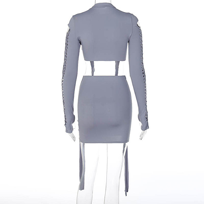 SUPER WHOLESALE | Hollow-out Strap Skirt Set