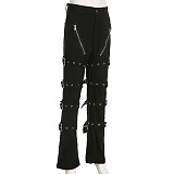 SUPER WHOLESALE |  Zip Up Buckle Pants