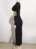 SUPER WHOLESALE | Chiffon One Shoulder Top Long Dress in Black