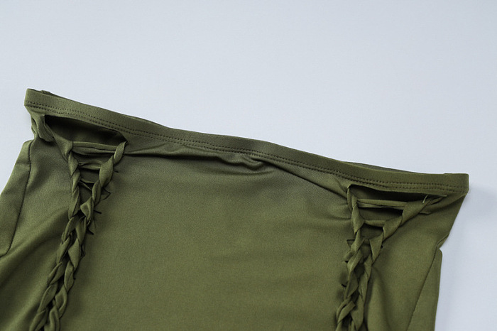 SUPER WHOLESALE | Hollow-out Strap Skirt Set