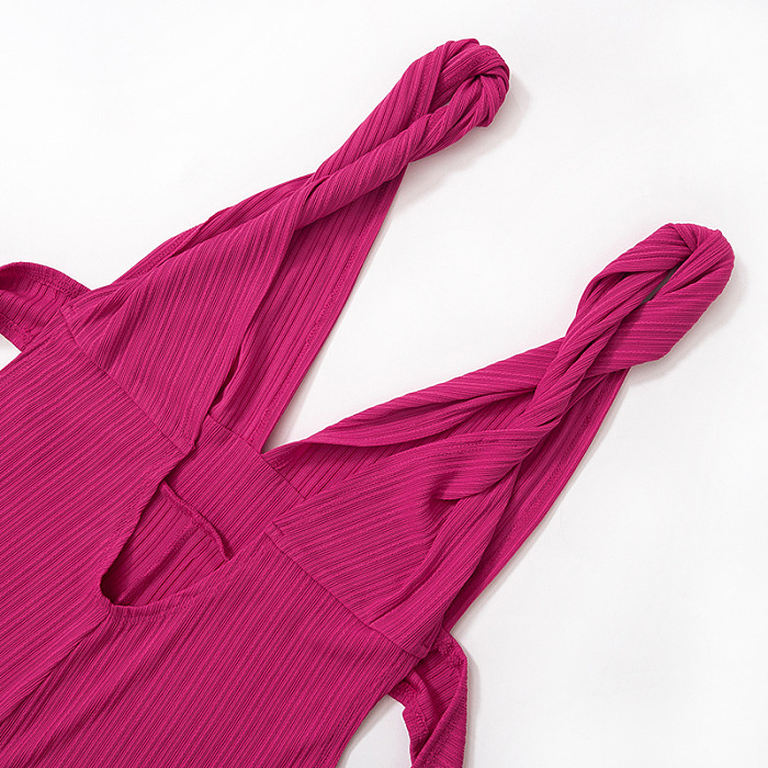 SUPER WHOLESALE | Chiffon Open Back Plunging Neck Jumpsuit