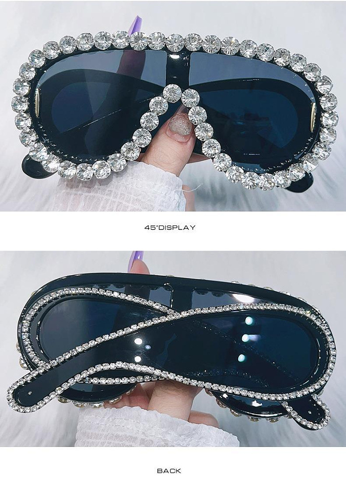 Fake Diamond Deco Sun Glasses(2PACK)