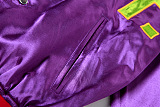 SUPER WHOLESALE | Embroidered DEPT Button Up Side Pocket Jacket in Purple