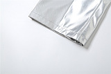SUPER WHOLESALE | Patchwork High Waist Straight Pants Tank Vest Top in Silver