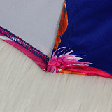 SUPER WHOLESALE | Printed Long Coat Bodycon Pants 2pieces in Purple Feather