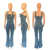SUPER WHOLESALE | Tank Flare Bottom Jumpsuit with Back Zip Up