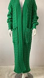 SUPER WHOLESALE | KNIT WEAVE PATTERN LONG SLEEVE POCKET LOOSE SWEATER LONG CARDIGAN