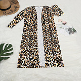 SUPER WHOLESALE | Printed Long Coat Bodycon Pants 2pieces in Leopard