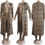 SUPER WHOLESALE | Printed Long Coat Bodycon Pants 2pieces in Leopard