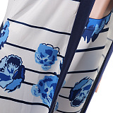 SUPER WHOLESALE | Printed Long Coat Bodycon Pants 2pieces in Blue