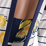 SUPER WHOLESALE | Printed Long Coat Bodycon Pants 2pieces in Yellow