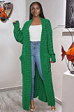 SUPER WHOLESALE | KNIT WEAVE PATTERN LONG SLEEVE POCKET LOOSE SWEATER LONG CARDIGAN