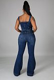 SUPER WHOLESALE | Tank Flare Bottom Jumpsuit in Dark Blue