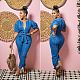 SUPER WHOLESALE | Plunging Neck Front Bow-tied Jumpsuit in Blue