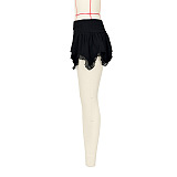 SUPER WHOLESALE | Layered Lace Hem Mini Skirt in Black