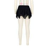 SUPER WHOLESALE | Layered Lace Hem Mini Skirt in Black