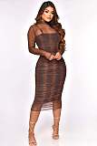 SUPER WHOLESALE | See-through 2Pieces Set Maxi Dress & Top
