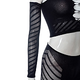 SUPER WHOLESALE | Front Hollow-out Off Shoulder Top & Pants in Black