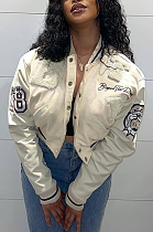 SUPER WHOLESALE |  Letter R Button Up Baseball Jacket