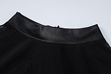 SUPER WHOLESALE | Pu Material Patchwork Long Sleeve Jumpsuit in Black