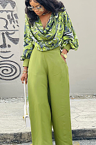 SUPER WHOLESALE | Marble Printed Ruffle Top Loose Pants Set