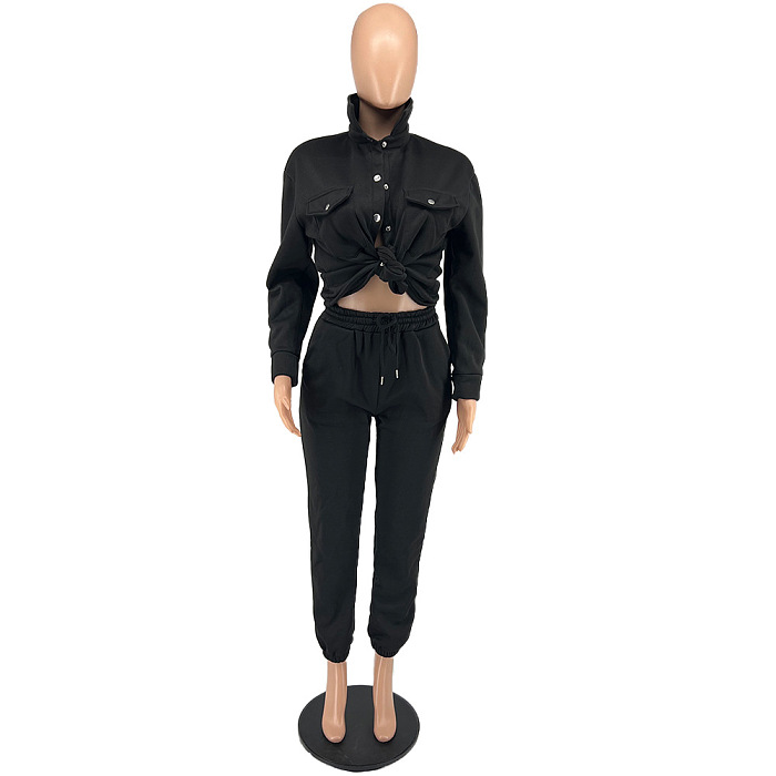 SUPER WHOLESALE | Button Up Blouse & Elastic Pants Set