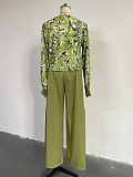 SUPER WHOLESALE | Marble Printed Ruffle Top Loose Pants Set