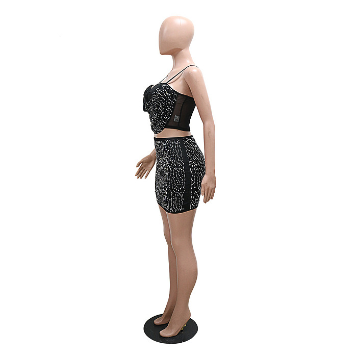 SUPER WHOLESALE | Fake Pearl Deco Tanks Top and Skirt Bottom