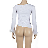 SUPER WHOLESALE | Feather Cuff T-shirt