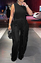 SUPER WHOLESALE | Tassel Fringe Two-Piece Set  in Black