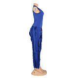SUPER WHOLESALE | Tassel Fringe Two-Piece Set  in Blue